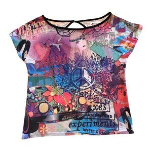 Psychedelic Hippie Multi Colored Graphic Tee